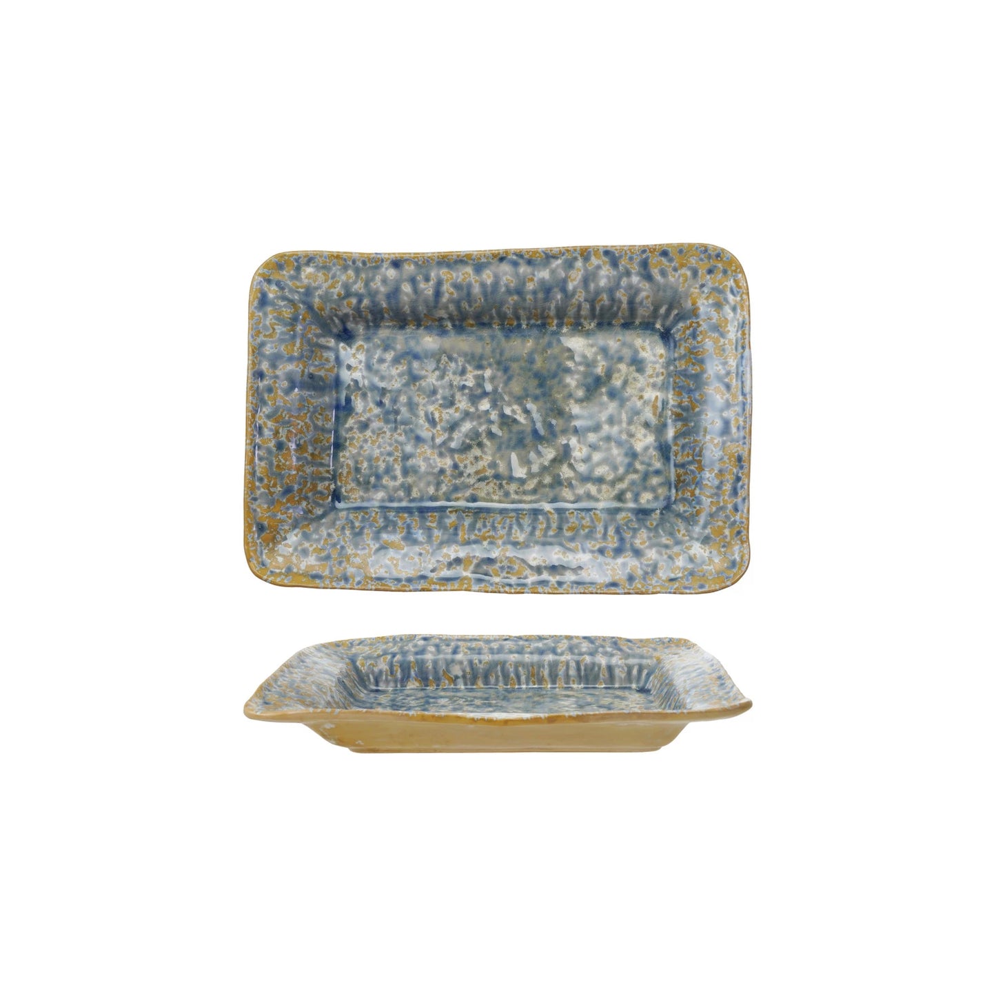 Blue Crackle Glaze Platter