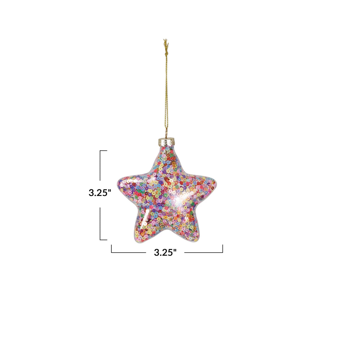 Glass Star Sequin Ornament