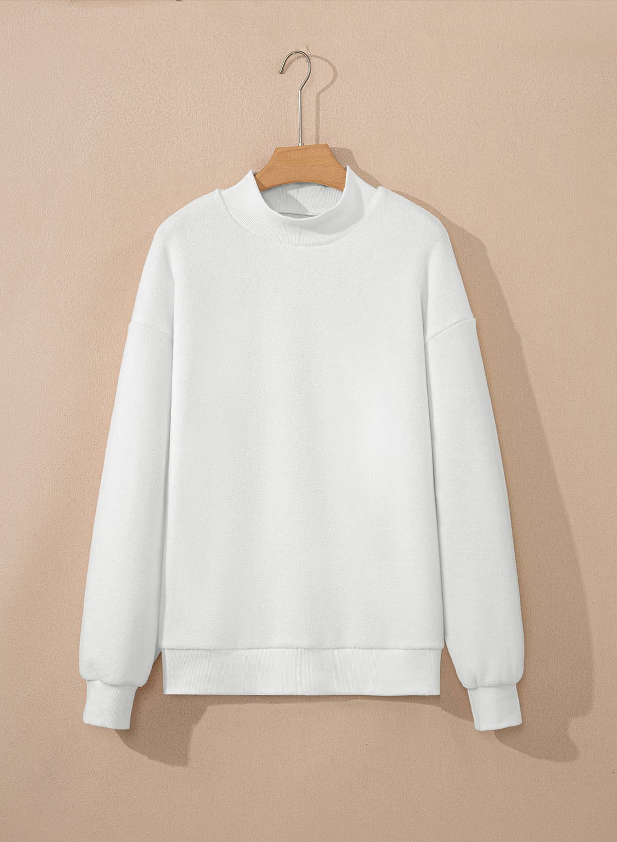Oversize Reversible Mock Neck Sweatshirt|