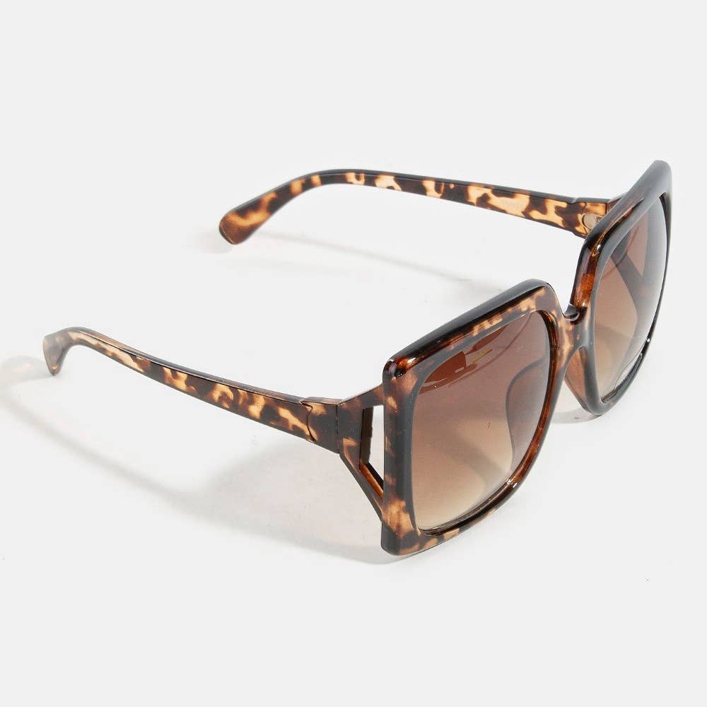 Thick Tortoise Frame Square Sunglasses Set