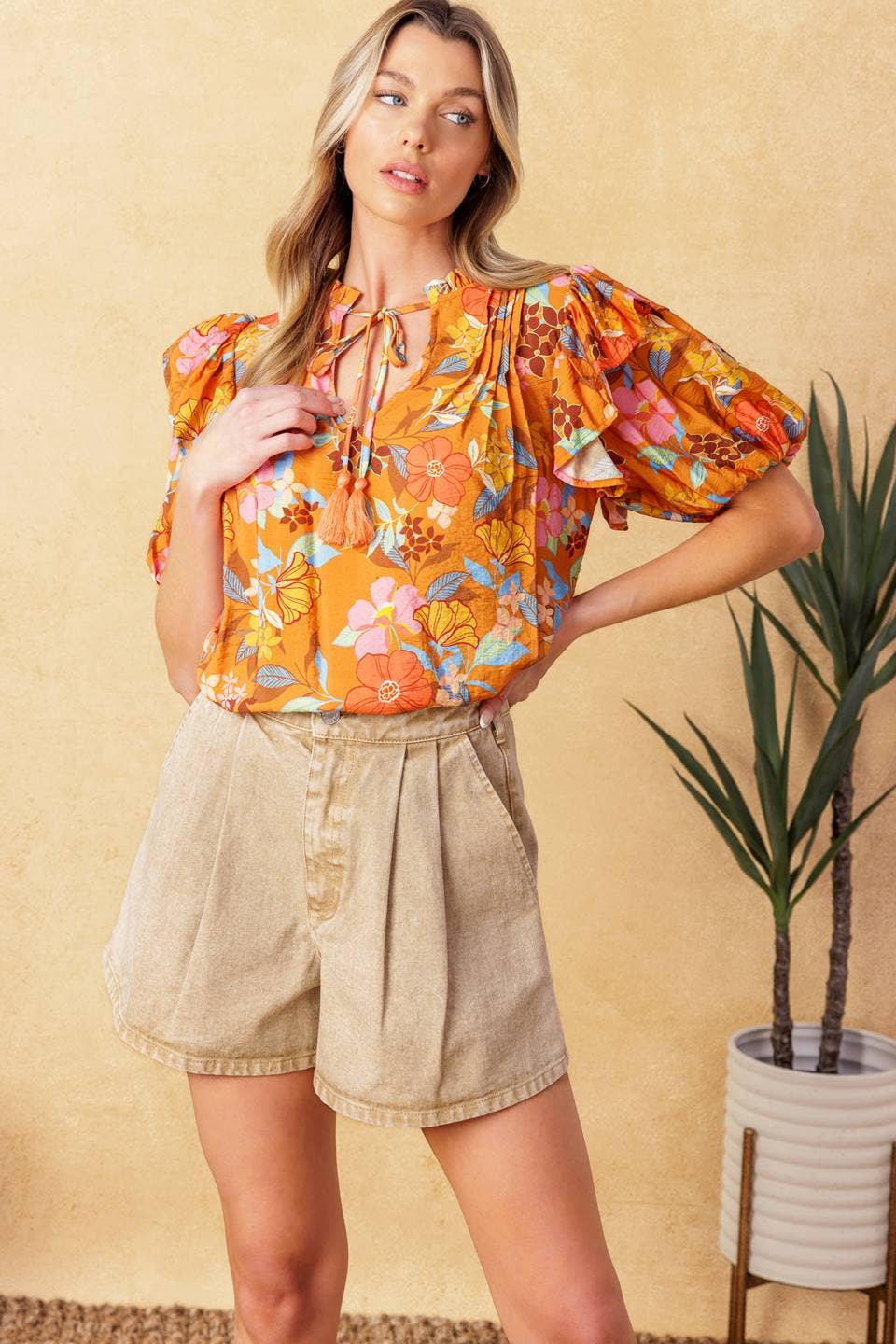 Printed Woven Top