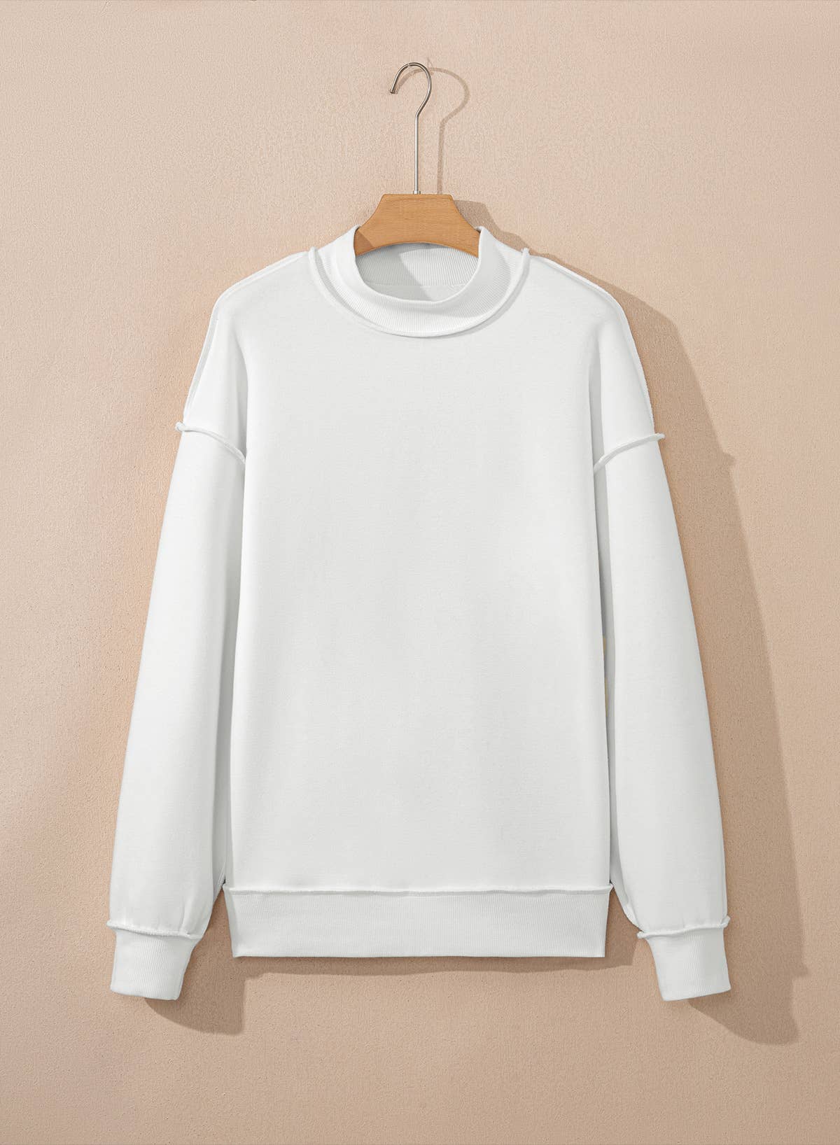 Oversize Reversible Mock Neck Sweatshirt|