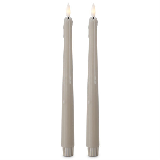 11.5" Taupe LED Drip Taper Candles