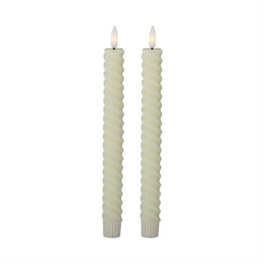 9.75" Cream LED Sprial Taper Candles