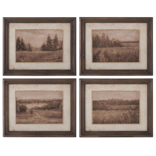 Dark Fir Wood Framed Naturescape