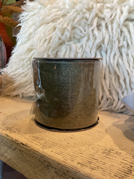 4“ x 10 Yrd Sage Faux Horsehair Ribbon
