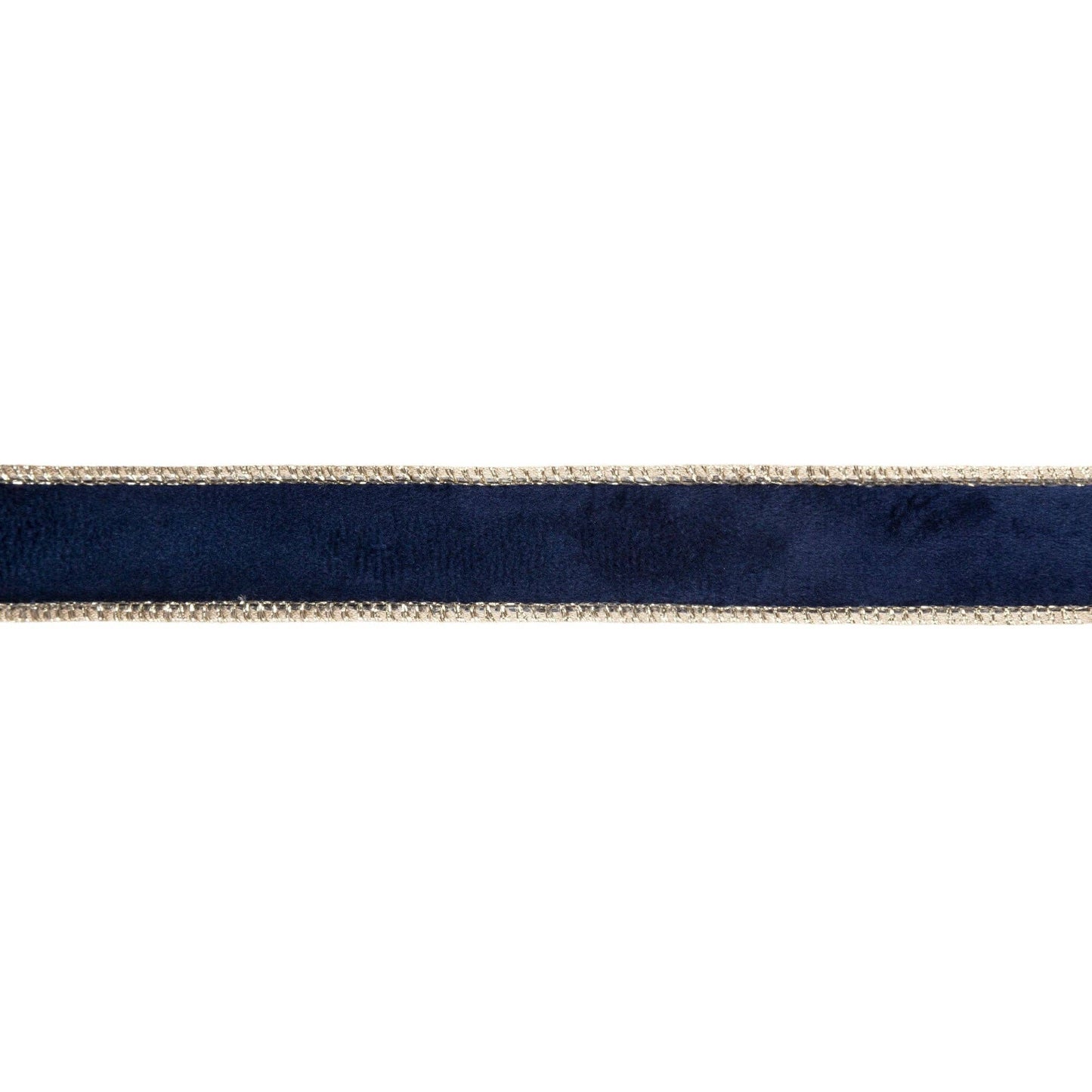 1" Reversible Classic Velvet Wired Ribbon | Navy/Gold | 10 Yard Roll