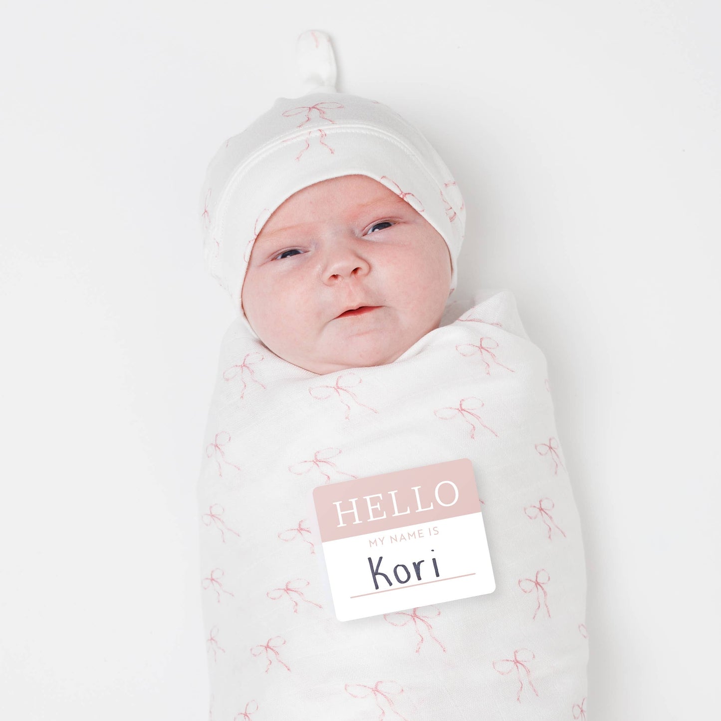 Hello World Blanket & Knotted Hat - Bows