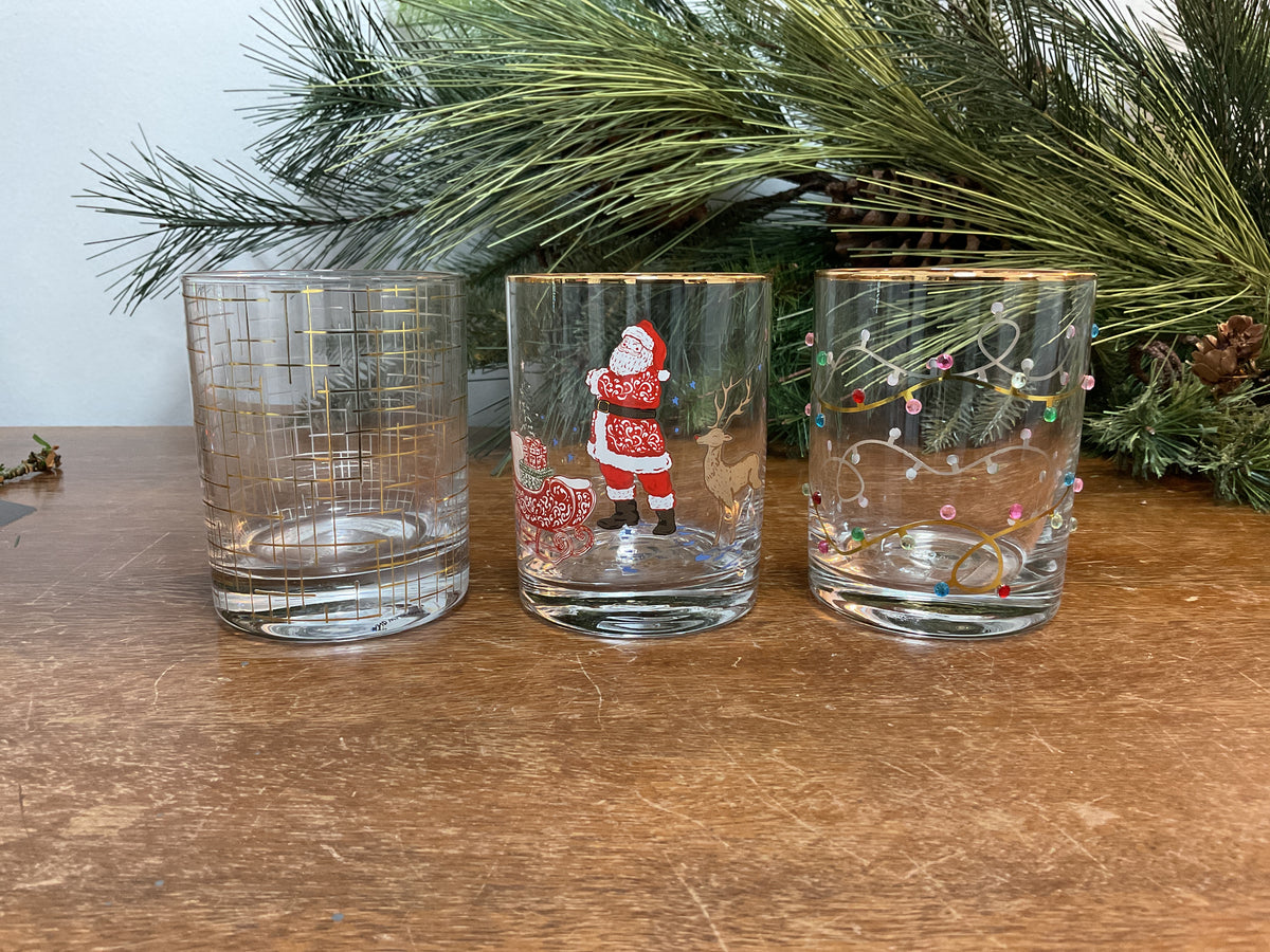 Stemless Holiday Wine Glass