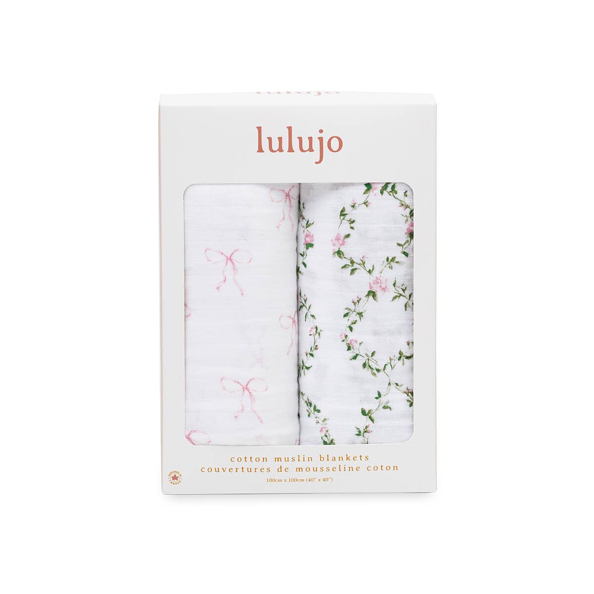 2-pack Cotton Swaddles - Bows & Rose Trellis