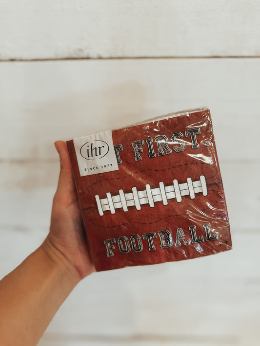 But First Football Cocktail Napkins