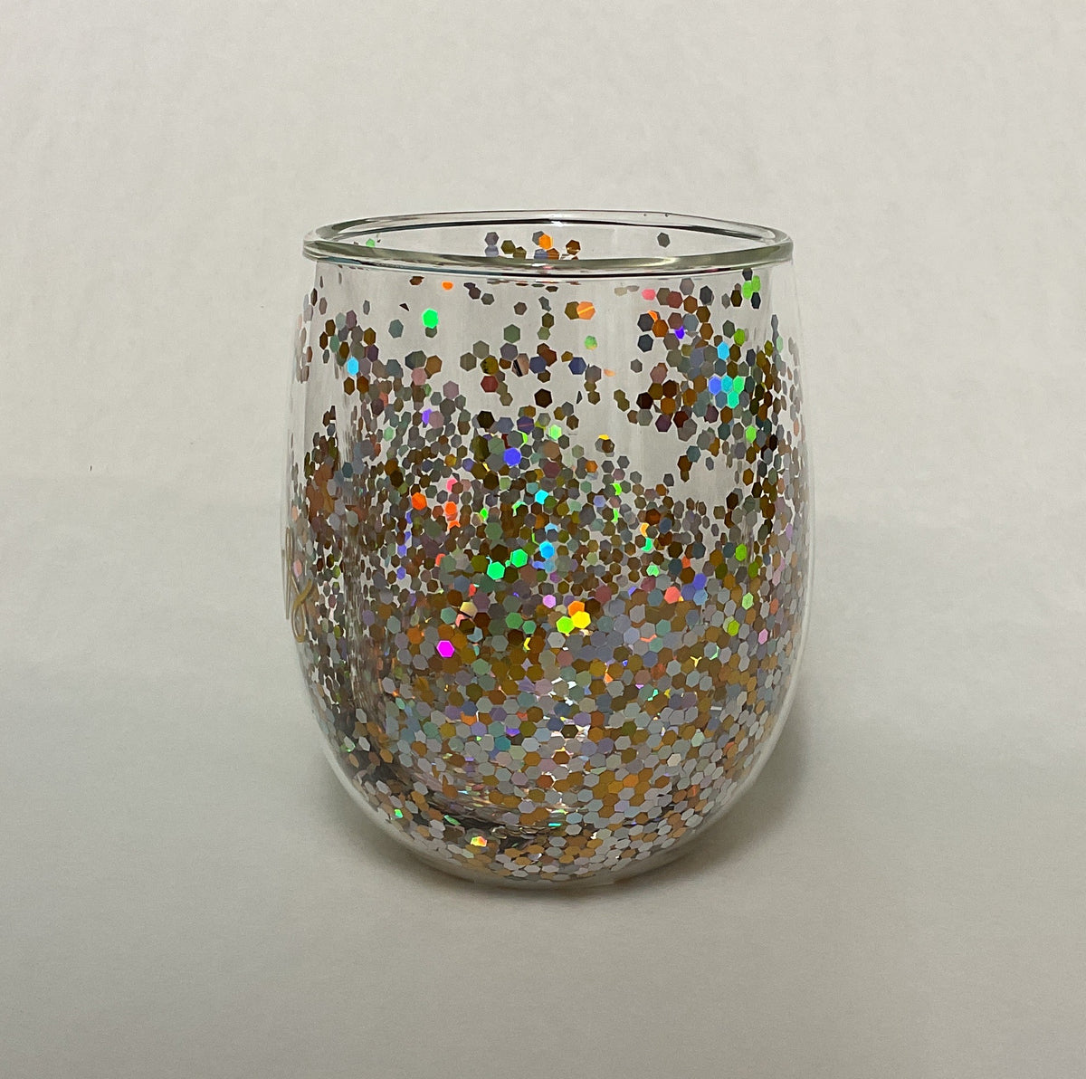 Glitter Wine Glass Cheers