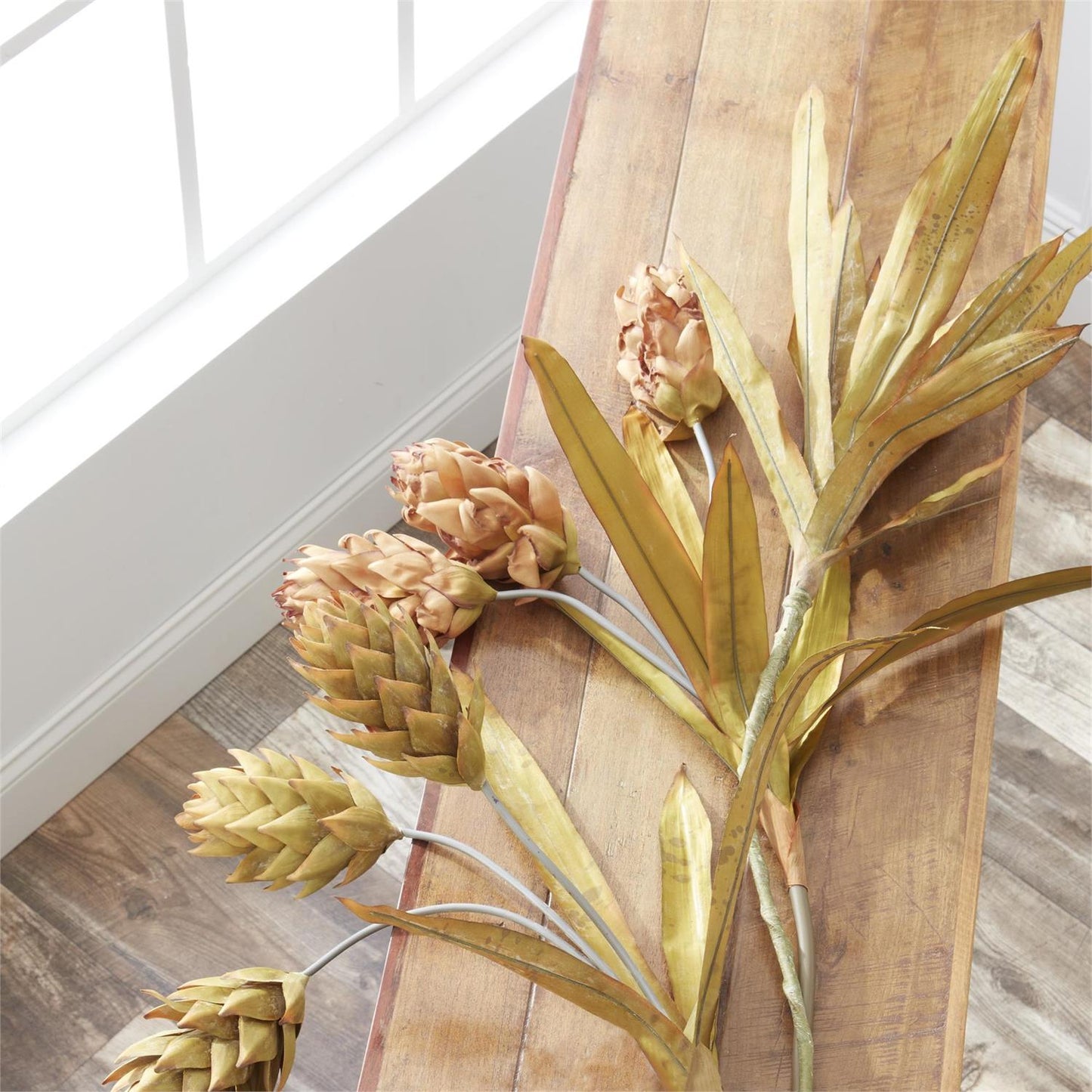 28" Light Yellow Ginger Triple Flower Stem