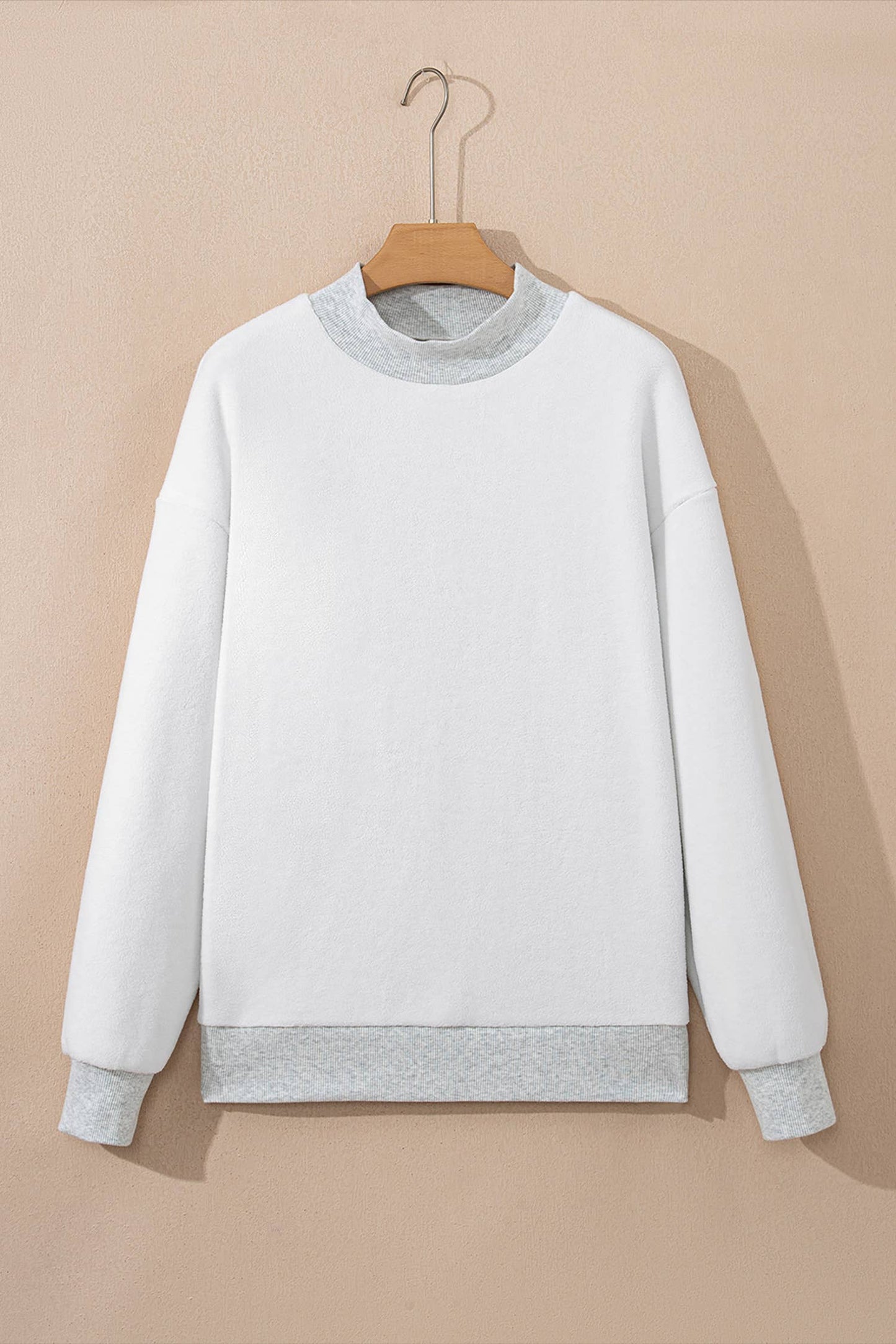 Oversize Reversible Mock Neck Sweatshirt|