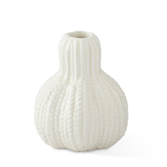 4.25" Cream Porcelain Gourd Bud Vase