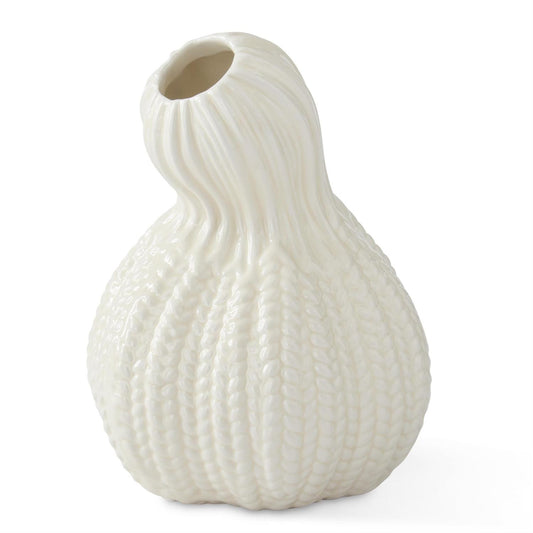 5.5" Cream Porcelain Gourd Bud Vase
