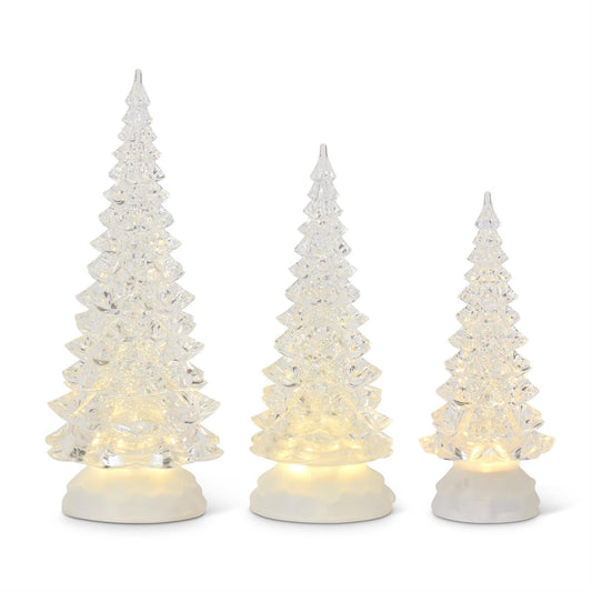 Clear Acrylic LED Tree Snow Globes