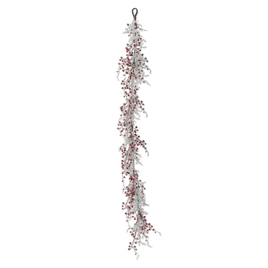 60" Iced Red Berry Garland