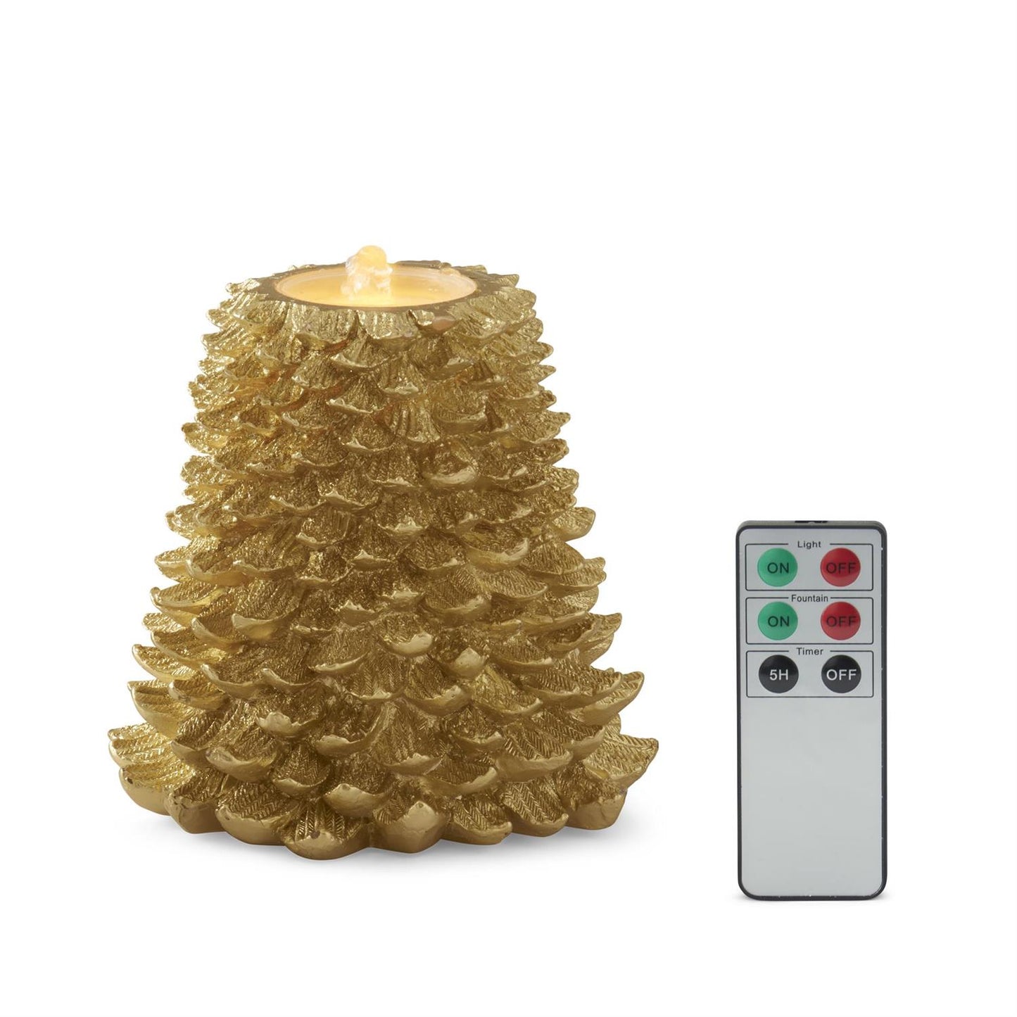 7.75" Gold Tree LED Water Candle