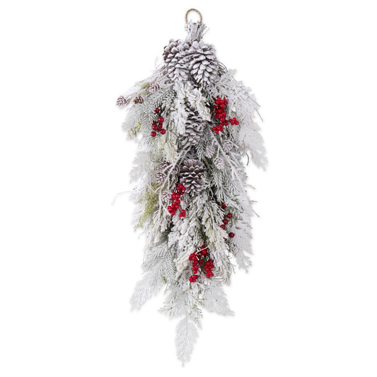 33" Flocked Mix Pine Swag
