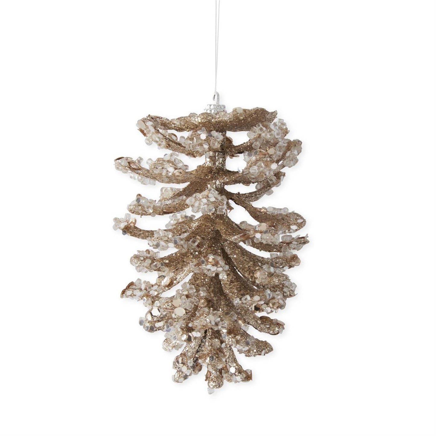 5.5" Rose Gold Glittered Pinecone Ornament