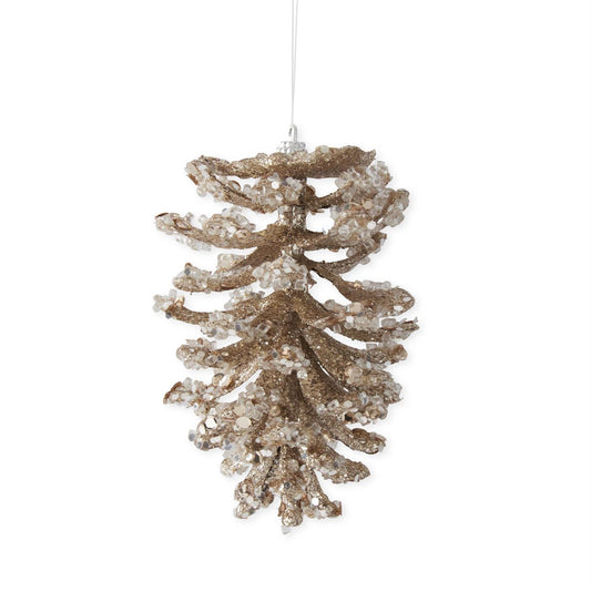 5.5" Rose Gold Glittered Pinecone Ornament