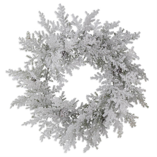 28" Flocked Pine Wreath