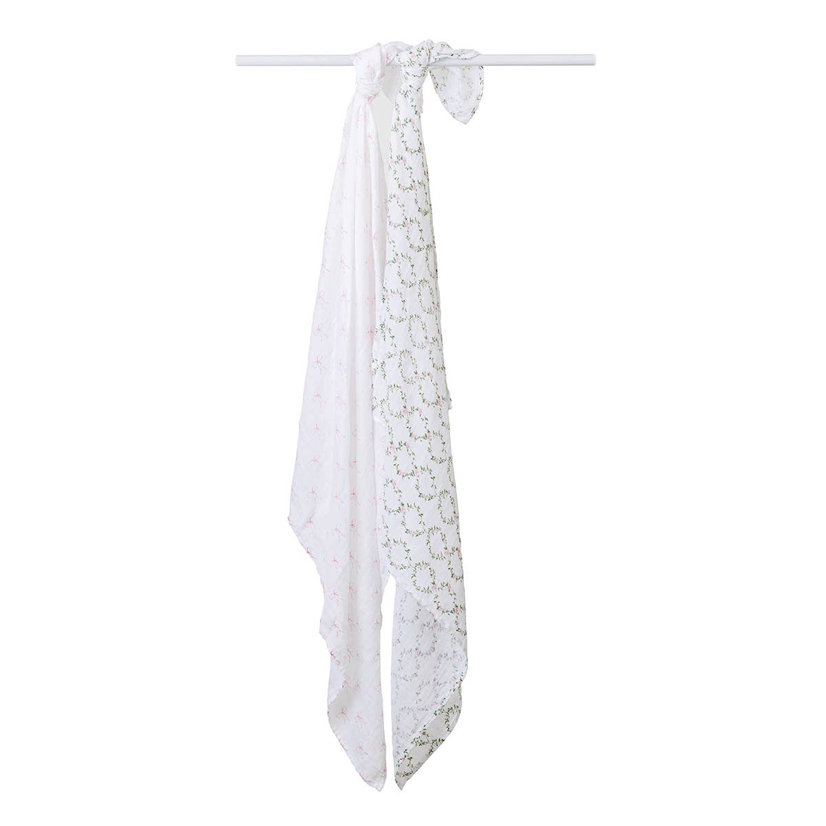 2-pack Cotton Swaddles - Bows & Rose Trellis
