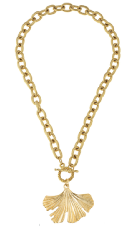 Ginkgo Leaf Toggle Necklace