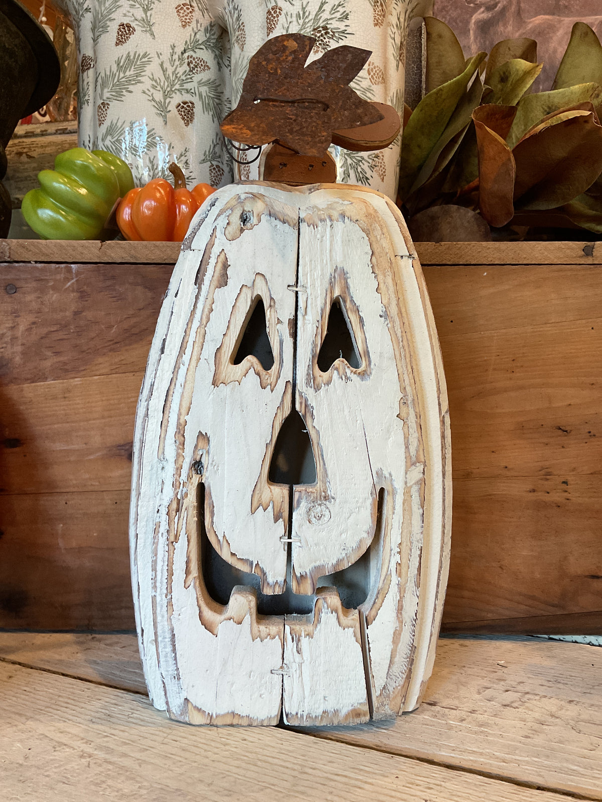 13” Wood Jack-O-Lantern