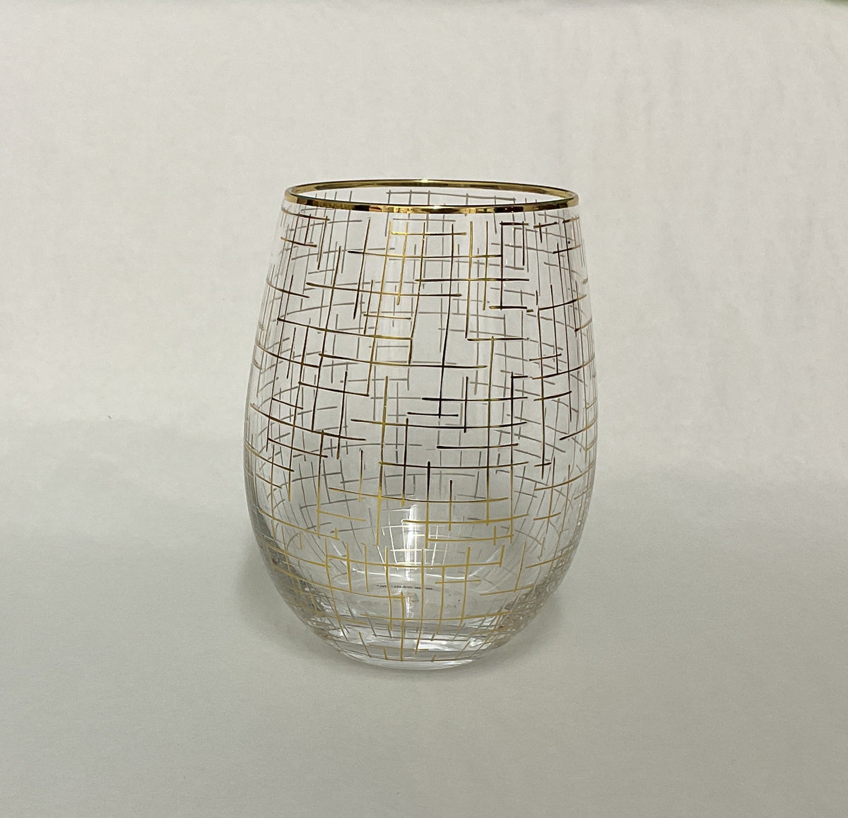 Stemless Holiday Wine Glass