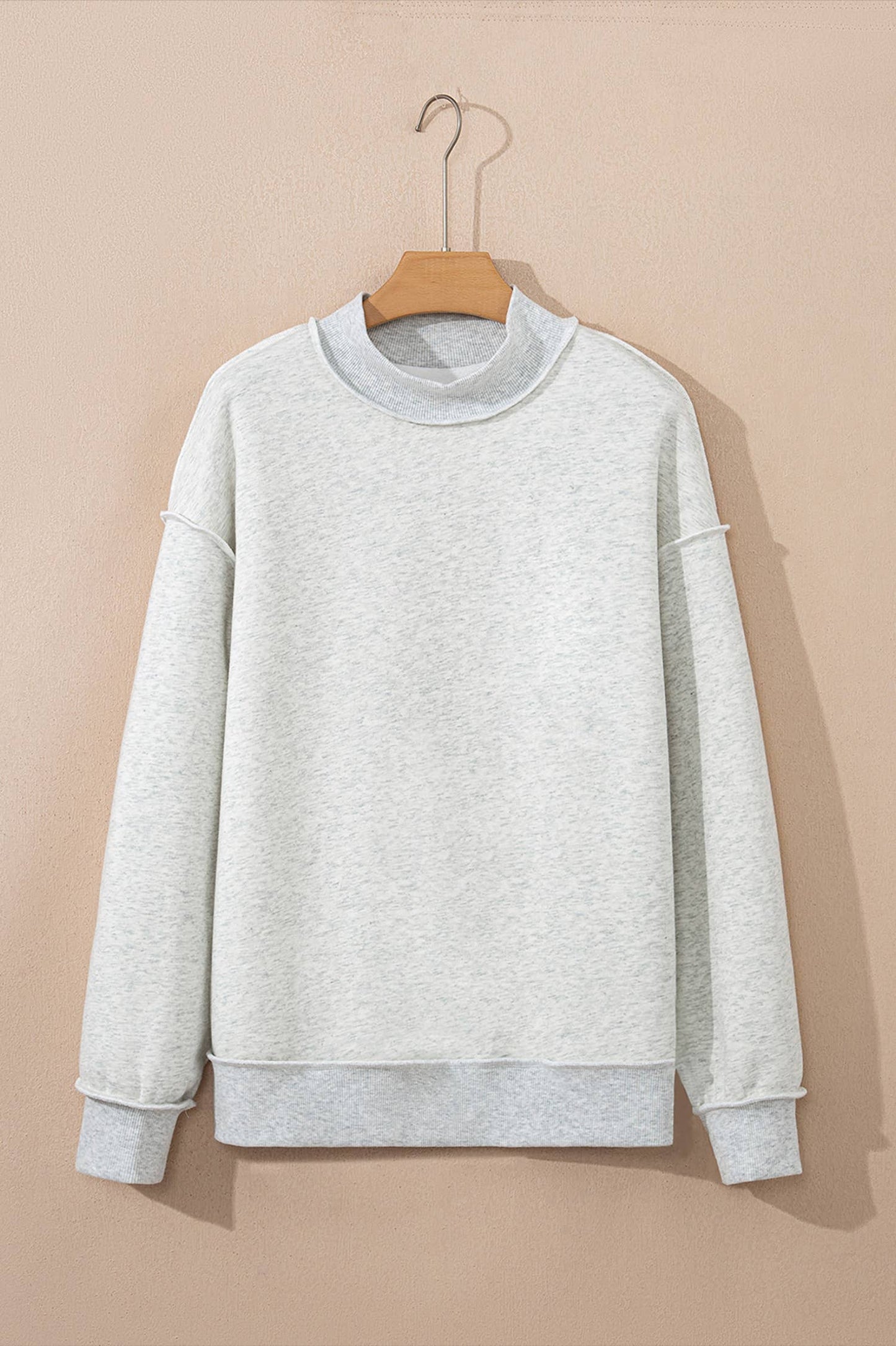 Oversize Reversible Mock Neck Sweatshirt|