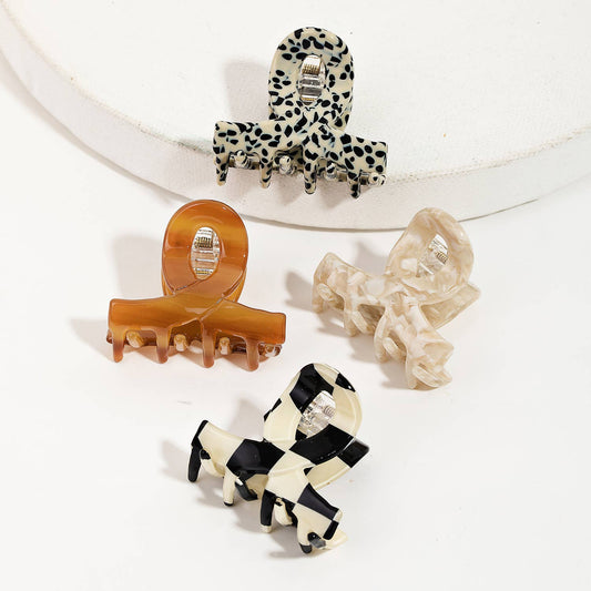 Assorted Four Piece Jaw Hair Clip Set