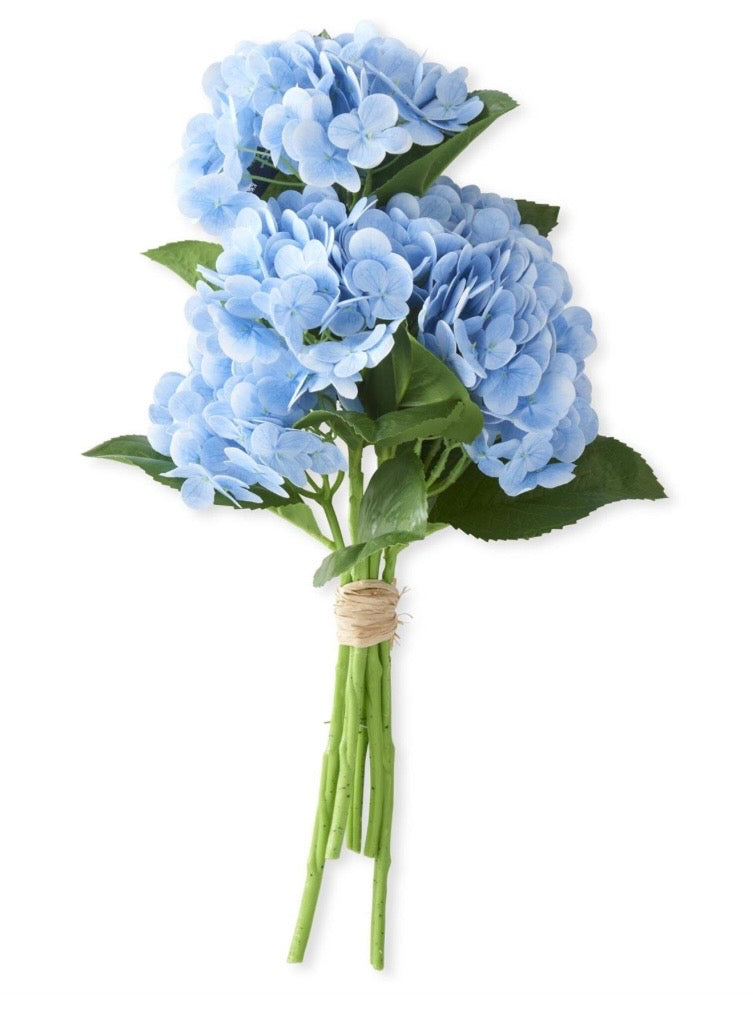 13 Inch Blue Real Touch Hydrangea Bundle (6 Stems)