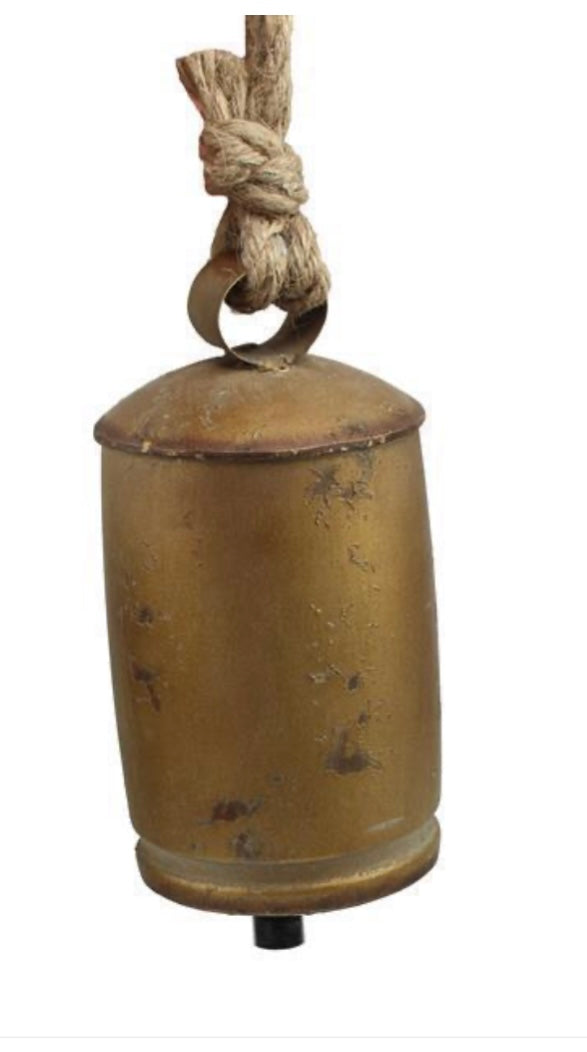 8"H X 4"DIA TIN BELL WITH HANGER