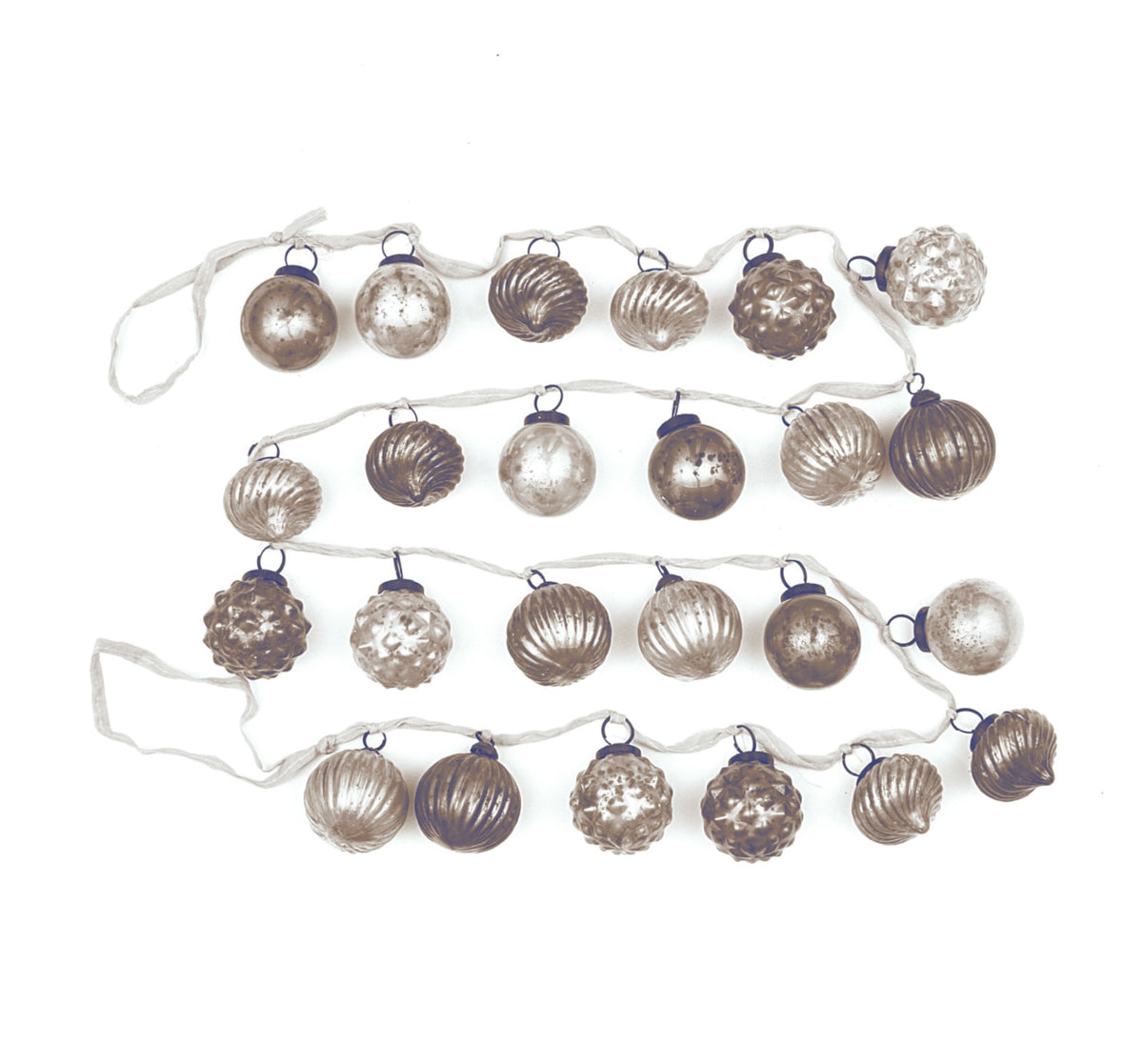 Embossed Mercury Glass Ornament Garland