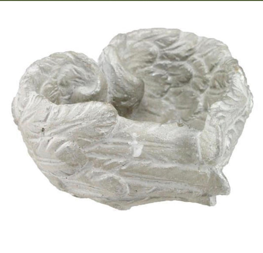 Gray and Whitewash Angel Wings Planter