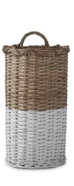Half Whitewashed Hanging Rattan Nesting Basket