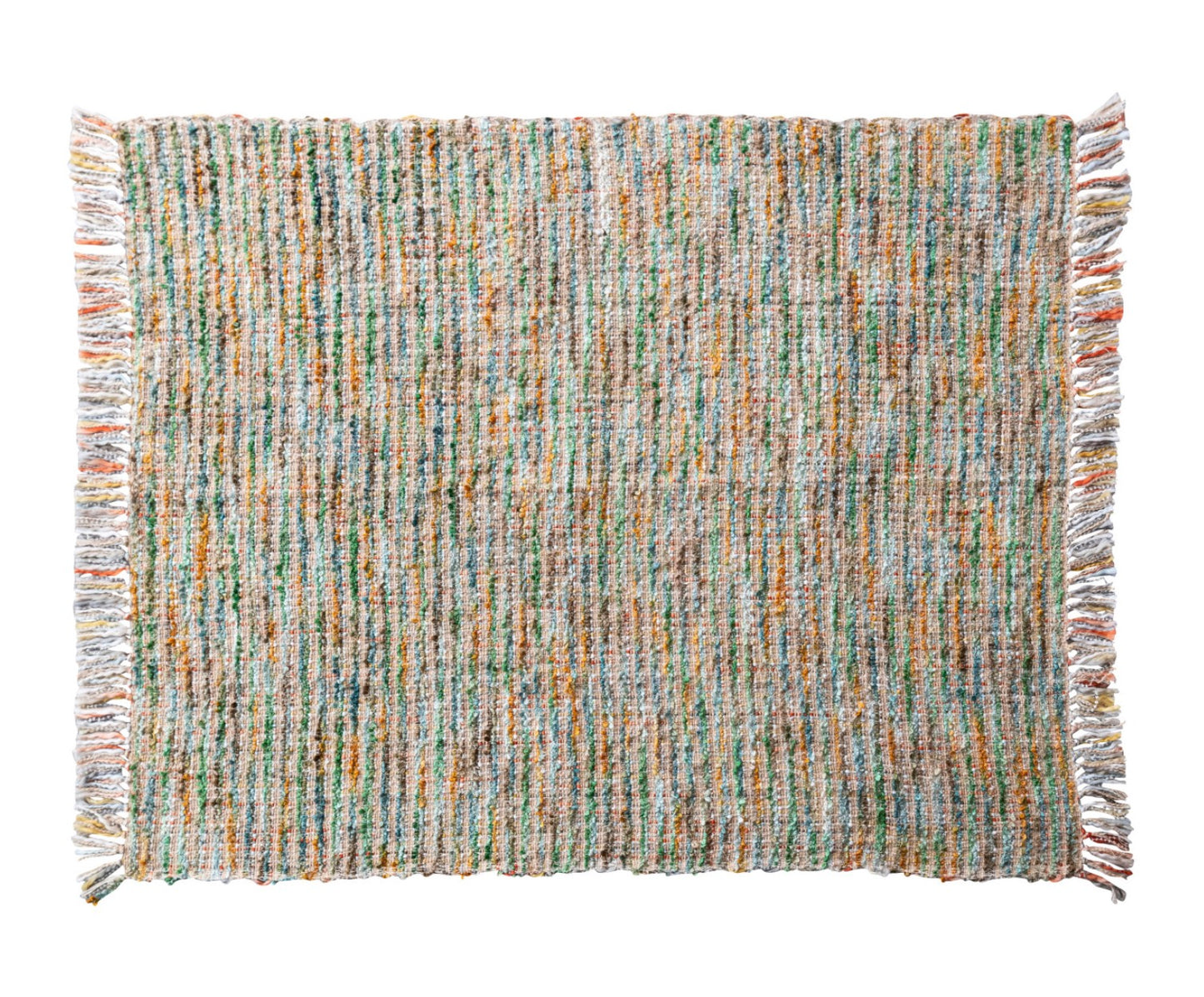 60”L x 50”W Woven Acrylic Blend Throw w Fringe, Multi Color