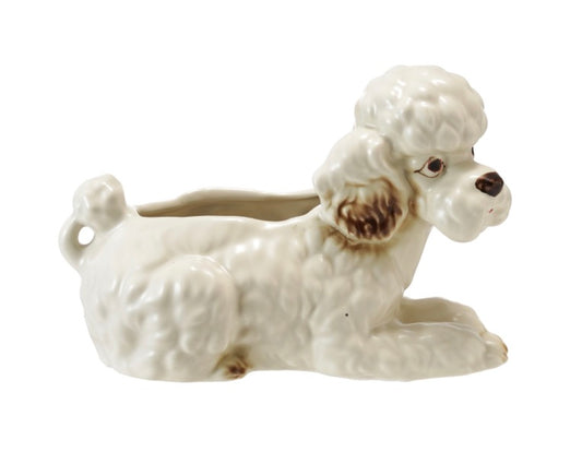 Vintage Poodle Stoneware Planter