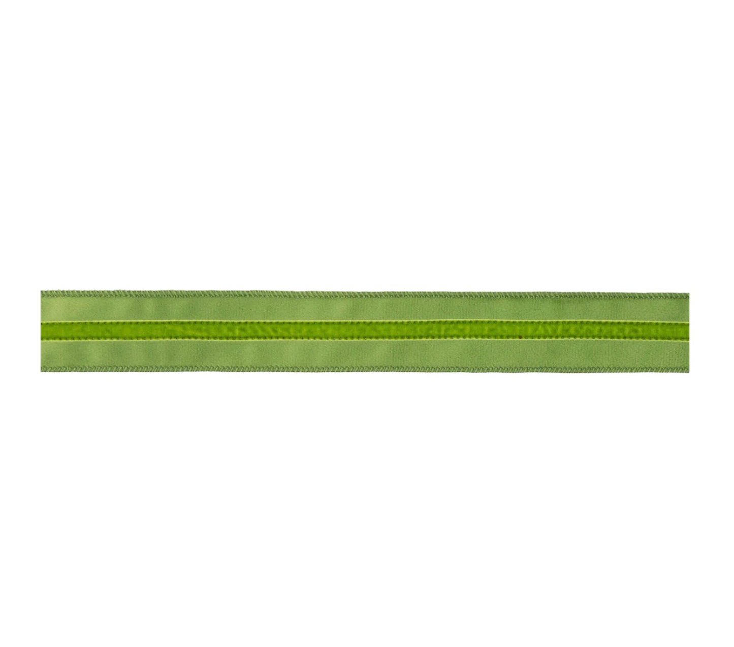 1 1/2” Wired Velvet Ribbon/Green w Green Trim/10 Yard Roll