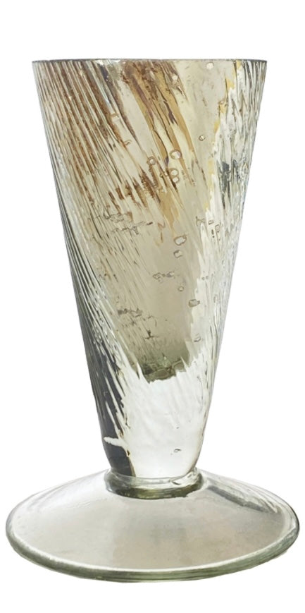 Mercury Glass Footed Vase, Antique Finish