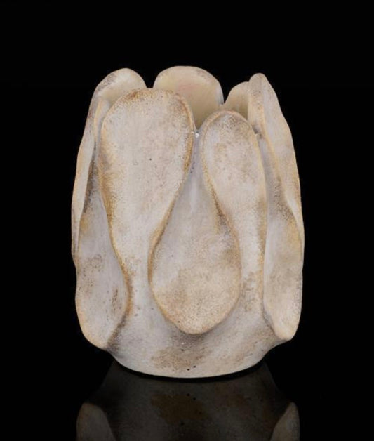 Cement Fluted Swirl Vase