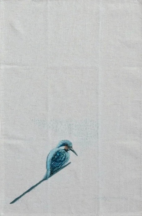 28”L x 18”W Cotton & Linen Printed Tea Towel w Bird