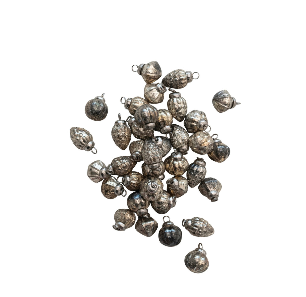 Embossed Glass Ornaments in Muslin Bag