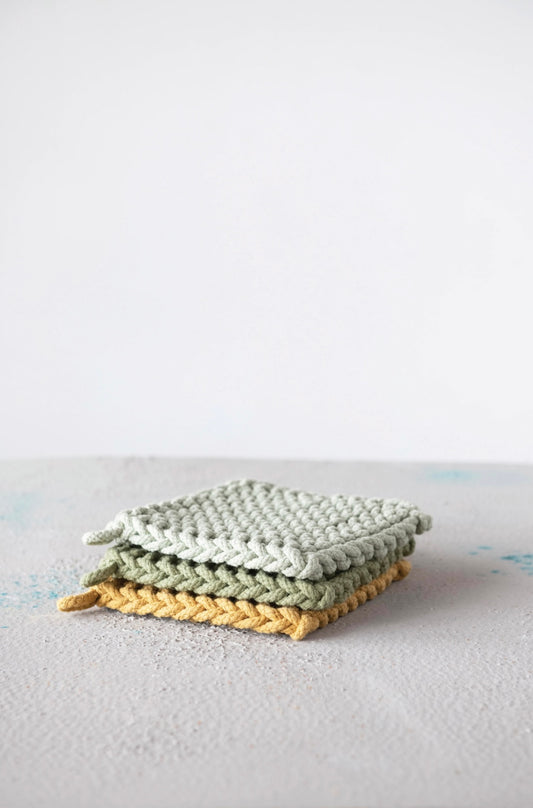 8" Square Cotton Crochet Pot Holder