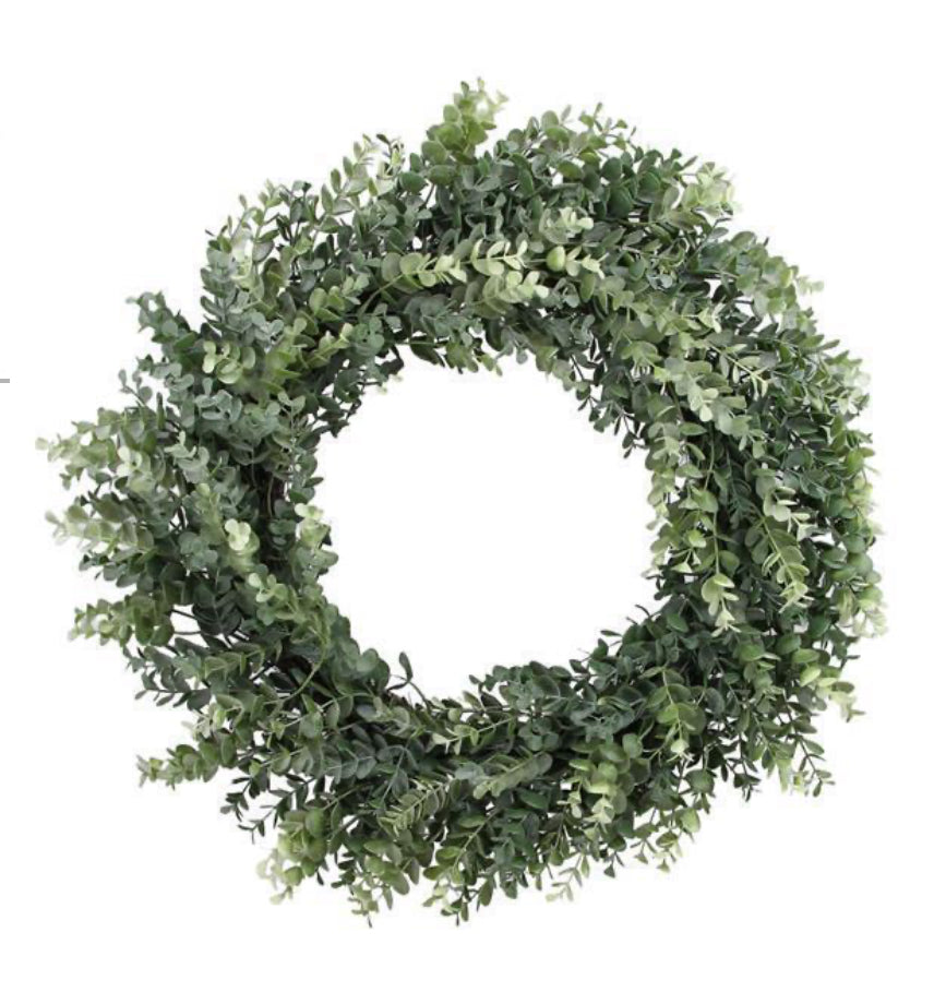 24" Silver Dollar Eucalyptus Wreath