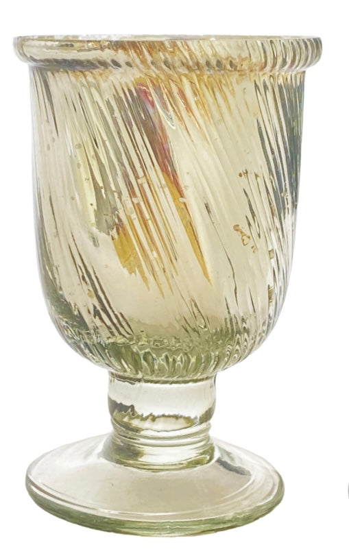 Mercury Glass Footed Vase, Antique Finish
