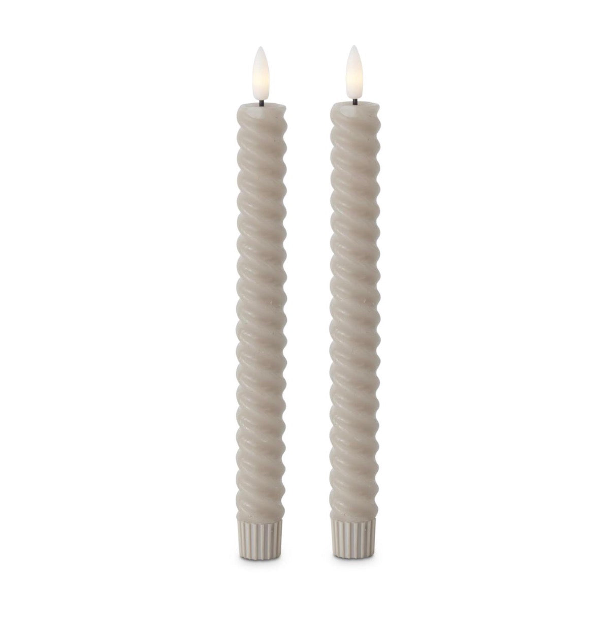 9.75“ Taupe Spiral LED Candles/set of 2