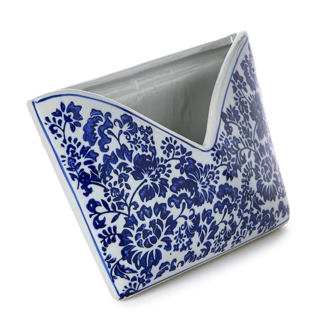 Chinoiserie Blue &White Porcelain Letter Holder